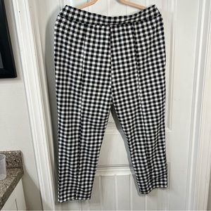 Black and white trousers slit hem